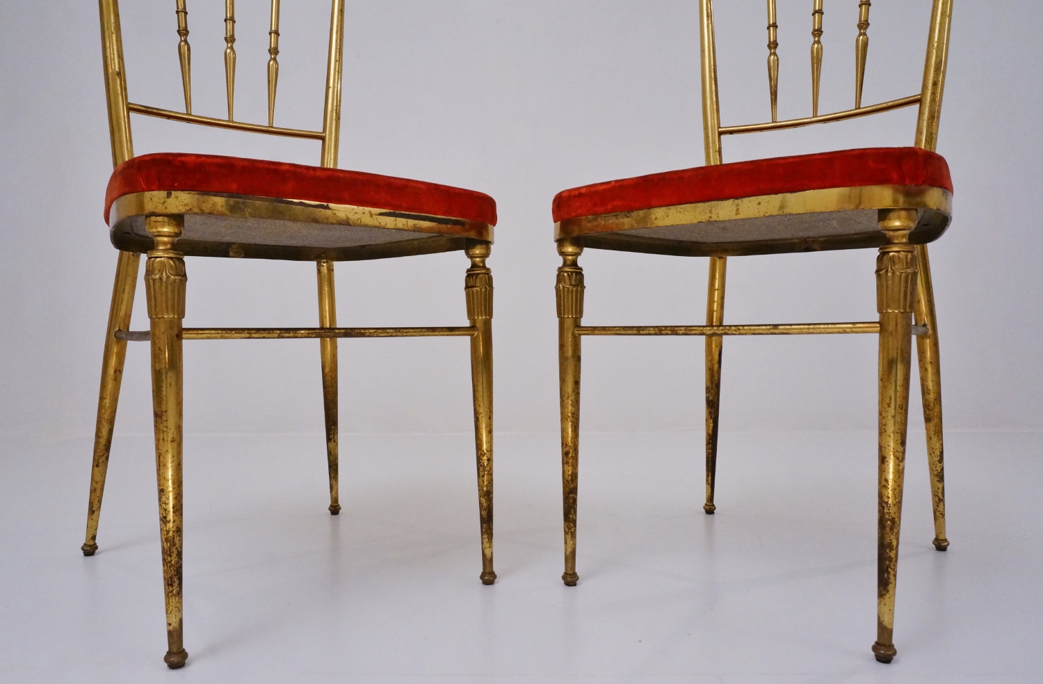 Chiavari brass chair with high back 1950`s ca, Italian in Other from  Roomscape