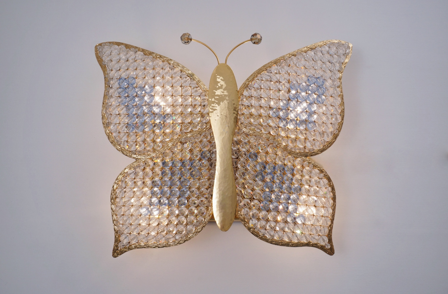 Vintage brass butterfly lamp, 1970
