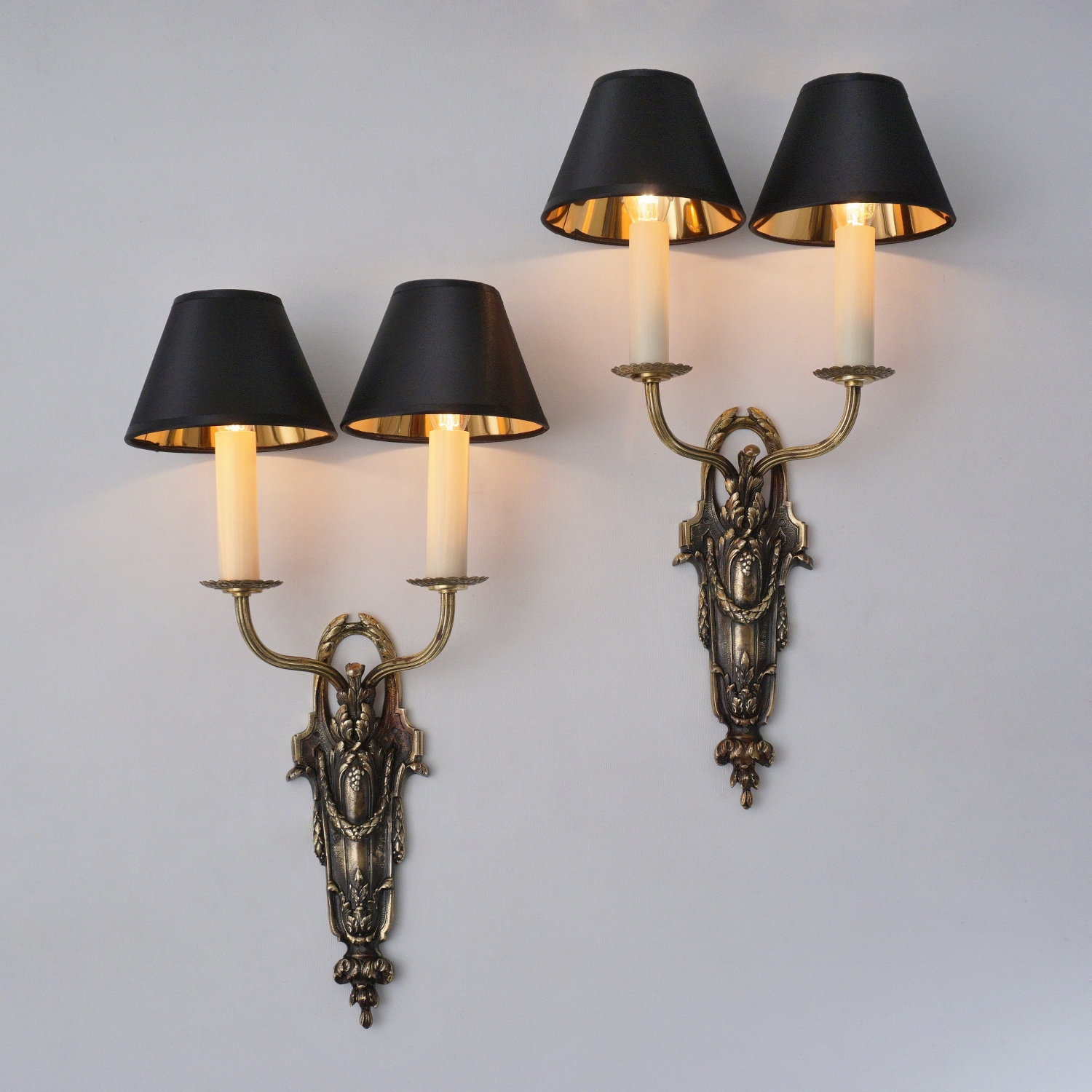 Pair antique sconces wall lights LB Deposé Leboullanger Freres, gilt  bronze, 1900 ca, French in Antique & Vintage Wall Lights / Sconces from  Roomscape