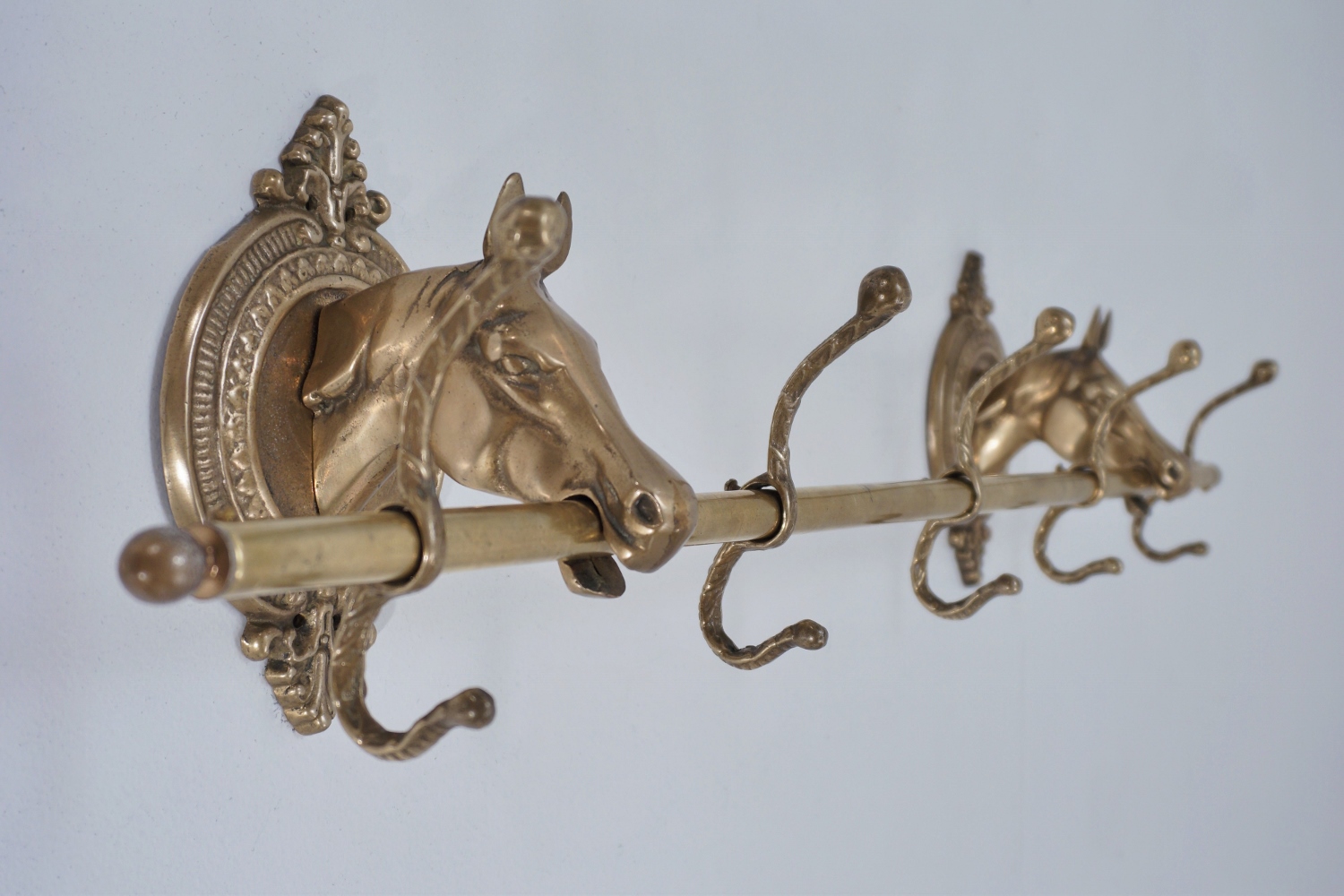 Coat rack brass horses Maison Charles, 1950`s ca, French in Vintage  Wardrobes & Clothing Cabinets from Roomscape