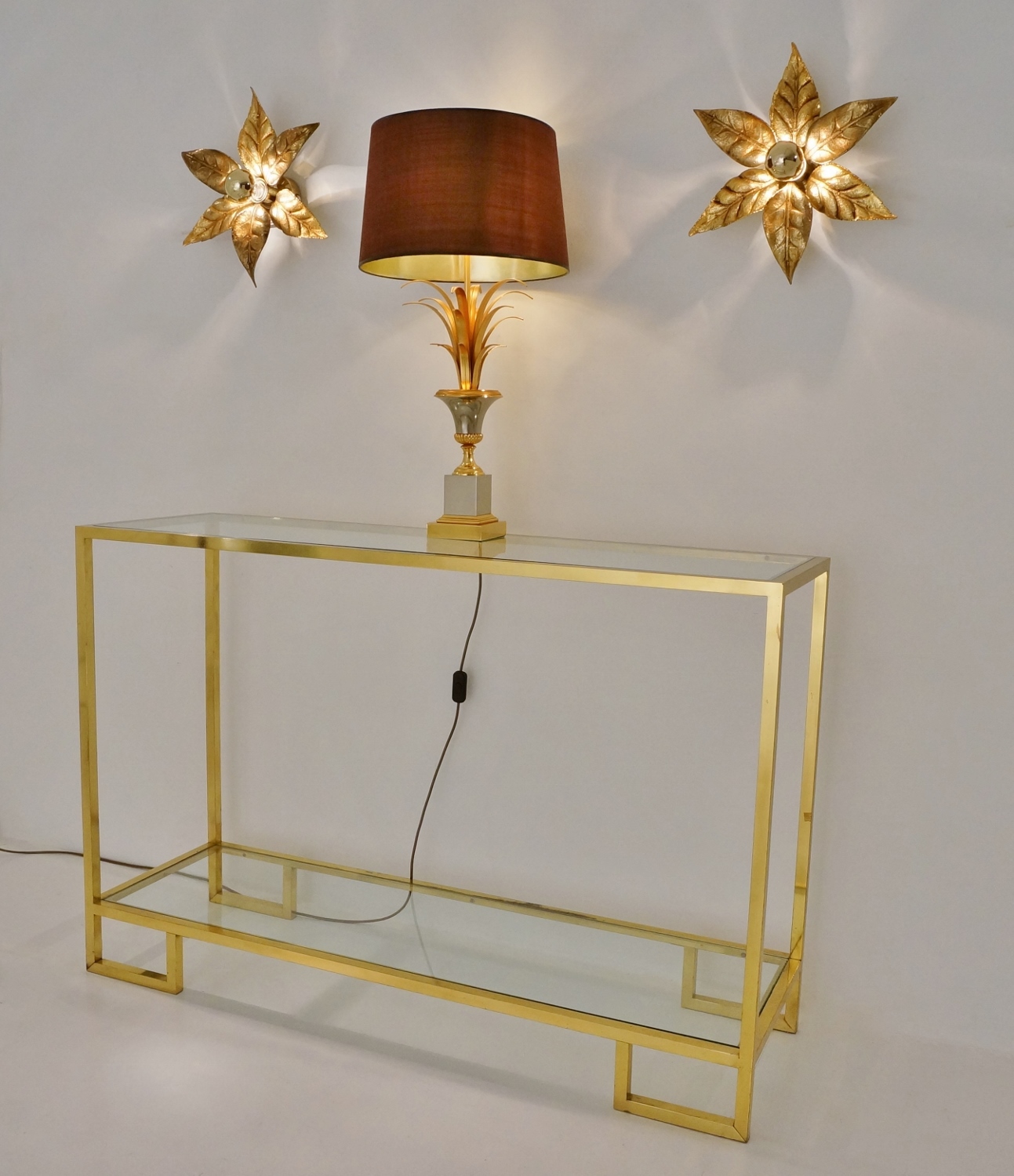 Maison Charles chandelier, brass pineapple, 1970's ca, French in Antique &  Vintage Chandeliers from Roomscape